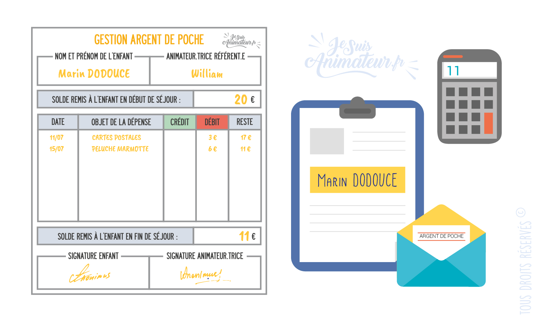 Fiche gestion argent de poche en ACM