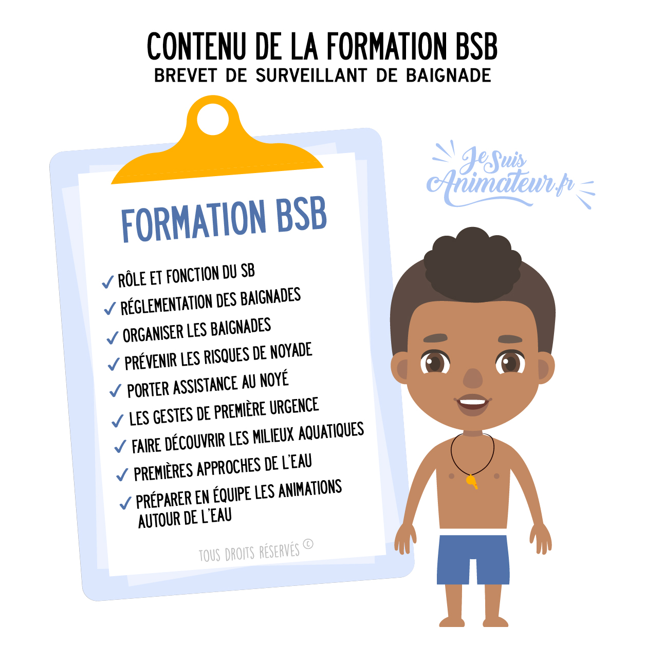 Programme de la formation du BSB (Brevet Surveillant de Baignade)