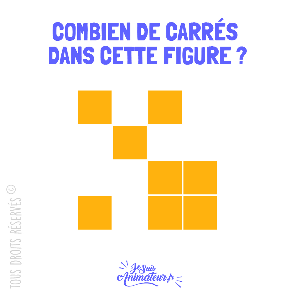 Énigme géométrique très facile #3 « combien de carrés ? »