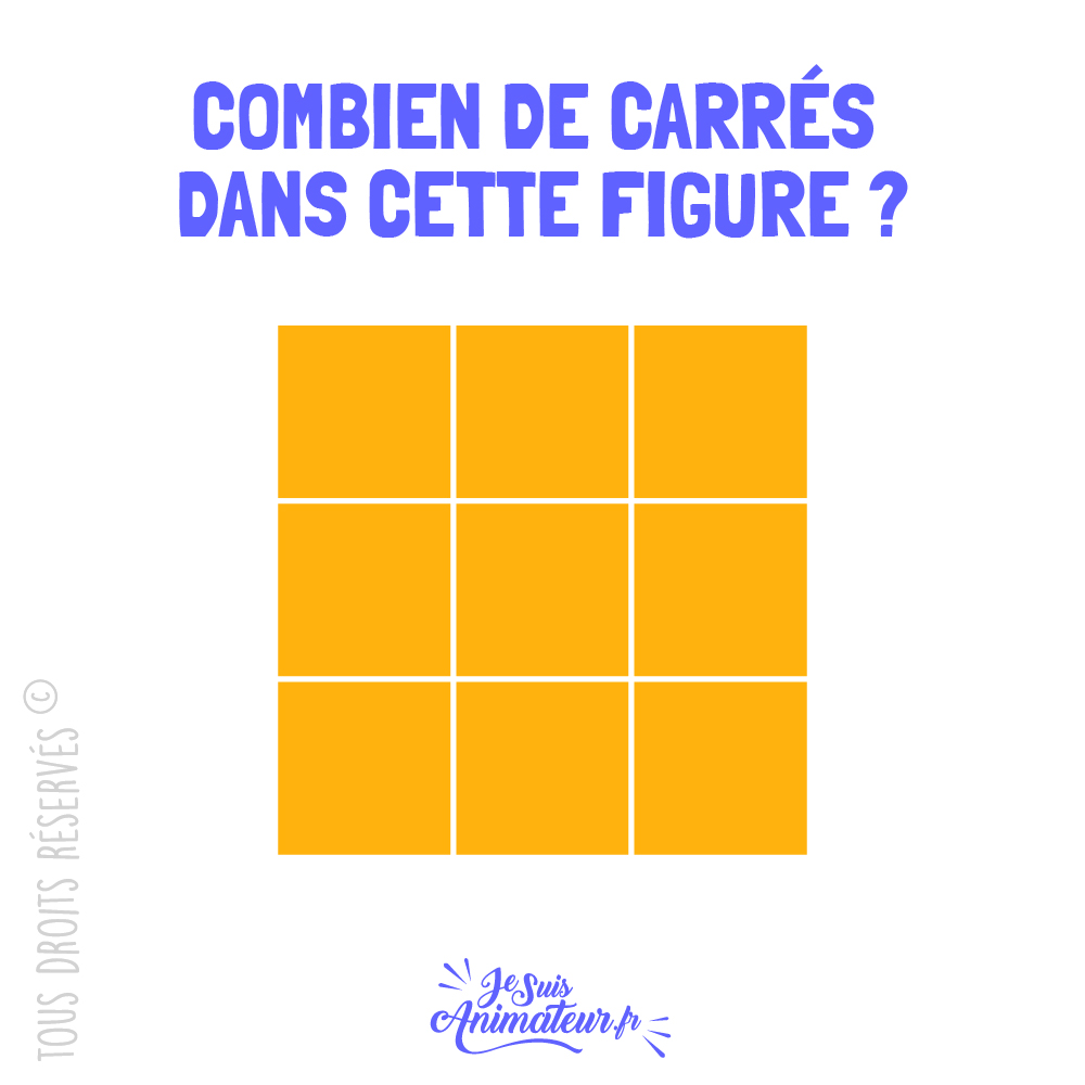 Énigme géométrique « combien de carrés » niveau facile #1