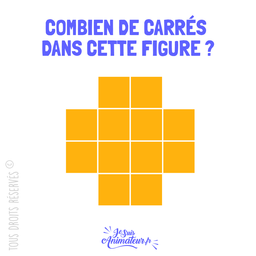 Énigme géométrique « combien de carrés » niveau facile #2