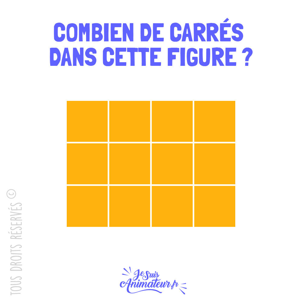 Énigme géométrique « combien de carrés » niveau facile #3