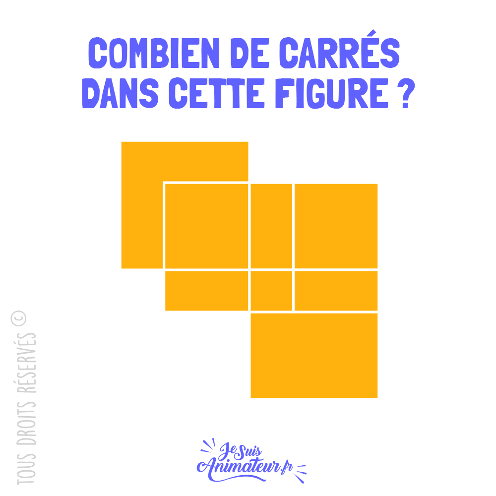 Énigme géométrique « combien de carrés » niveau facile #4