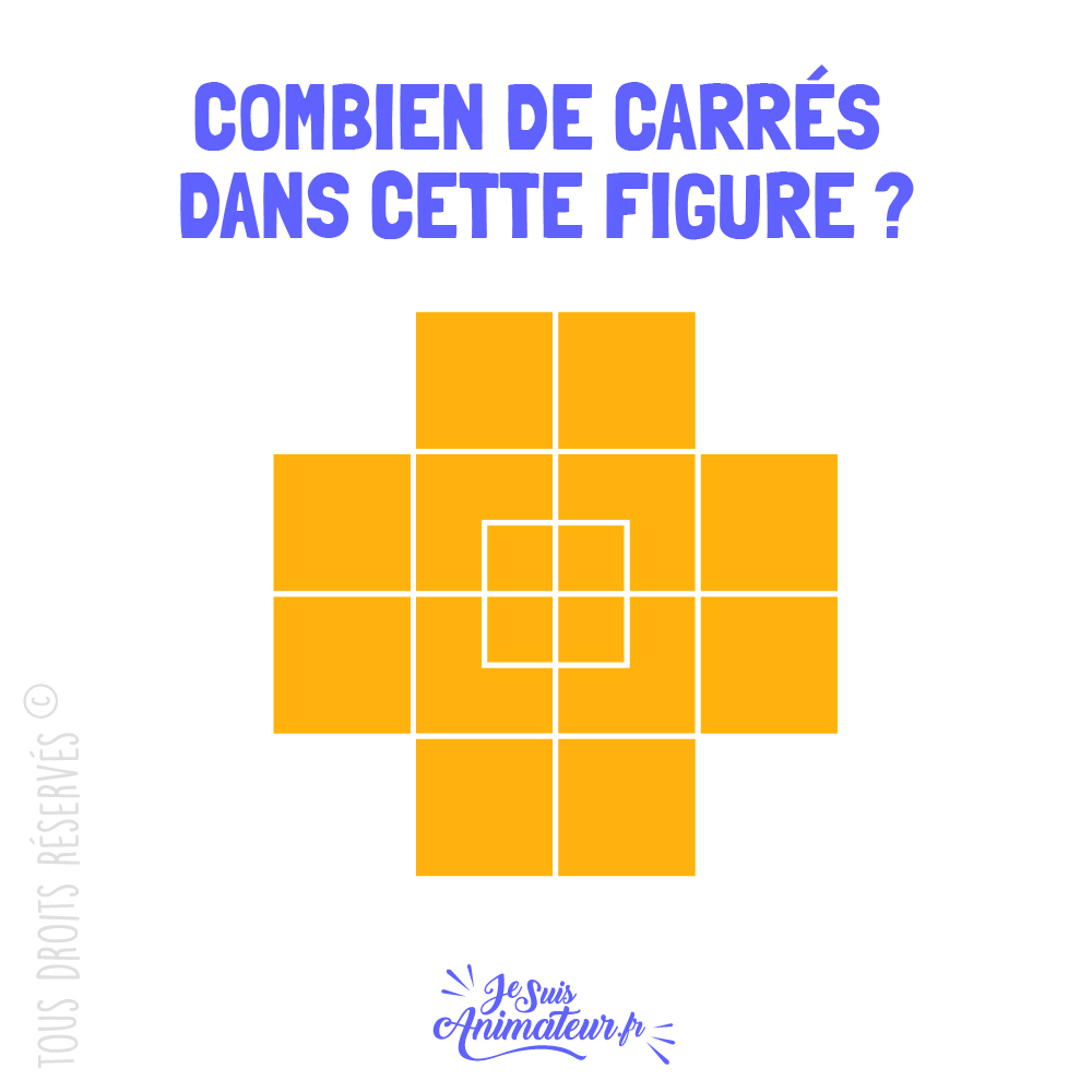 Énigme géométrique « combien de carrés » niveau intermédiaire #3