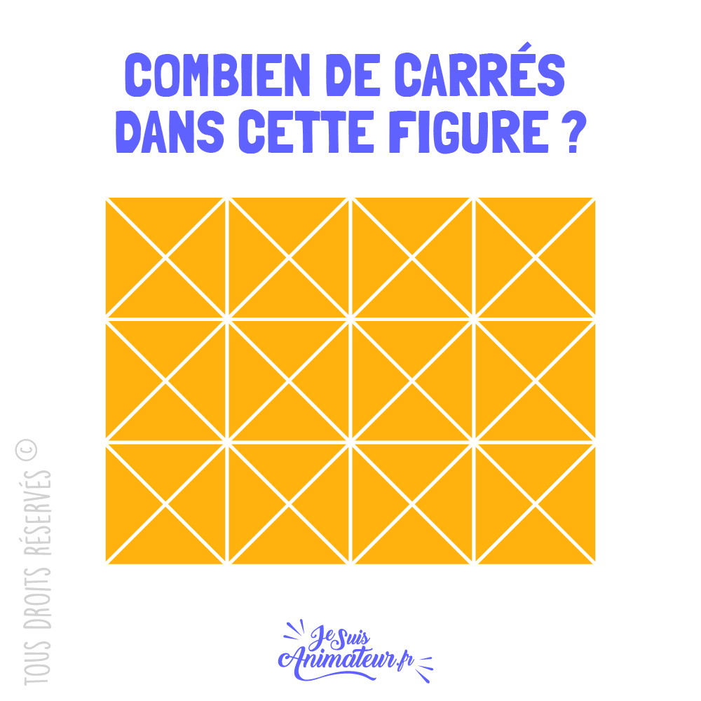 Énigme géométrique « combien de carrés » niveau difficile #3