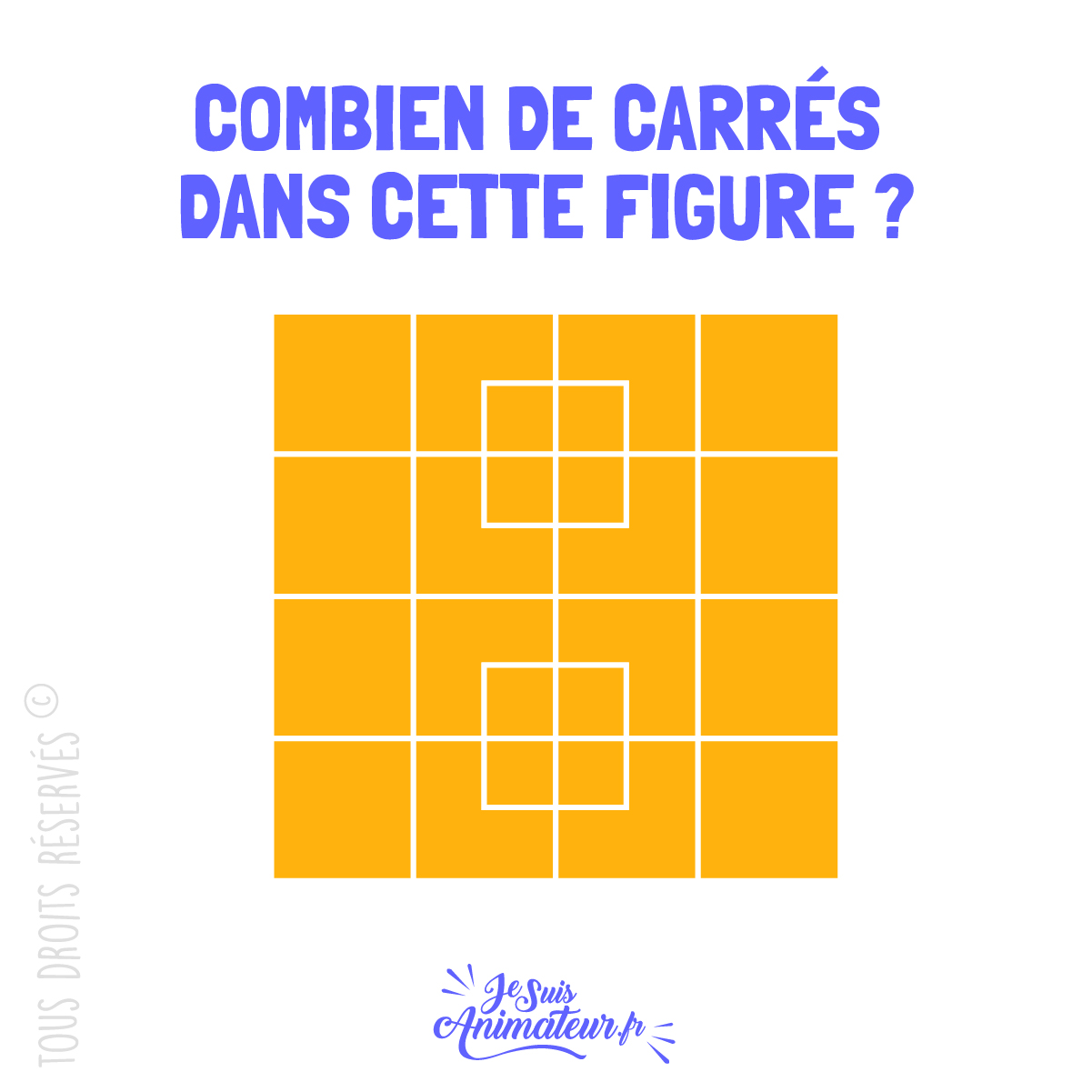 Énigme géométrique « combien de carrés » niveau difficile #1