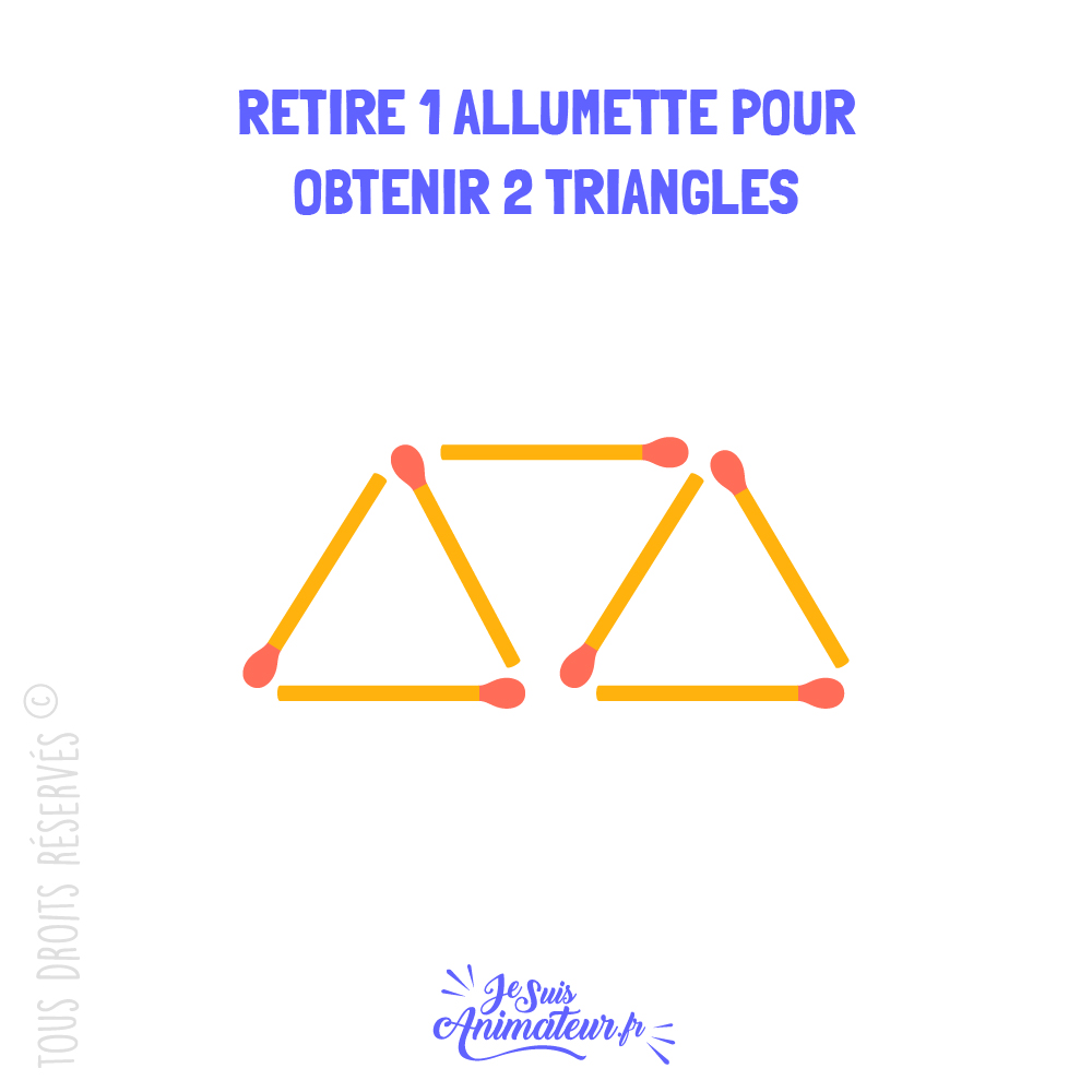 Énigme « triangles d’allumettes » niveau très facile #1