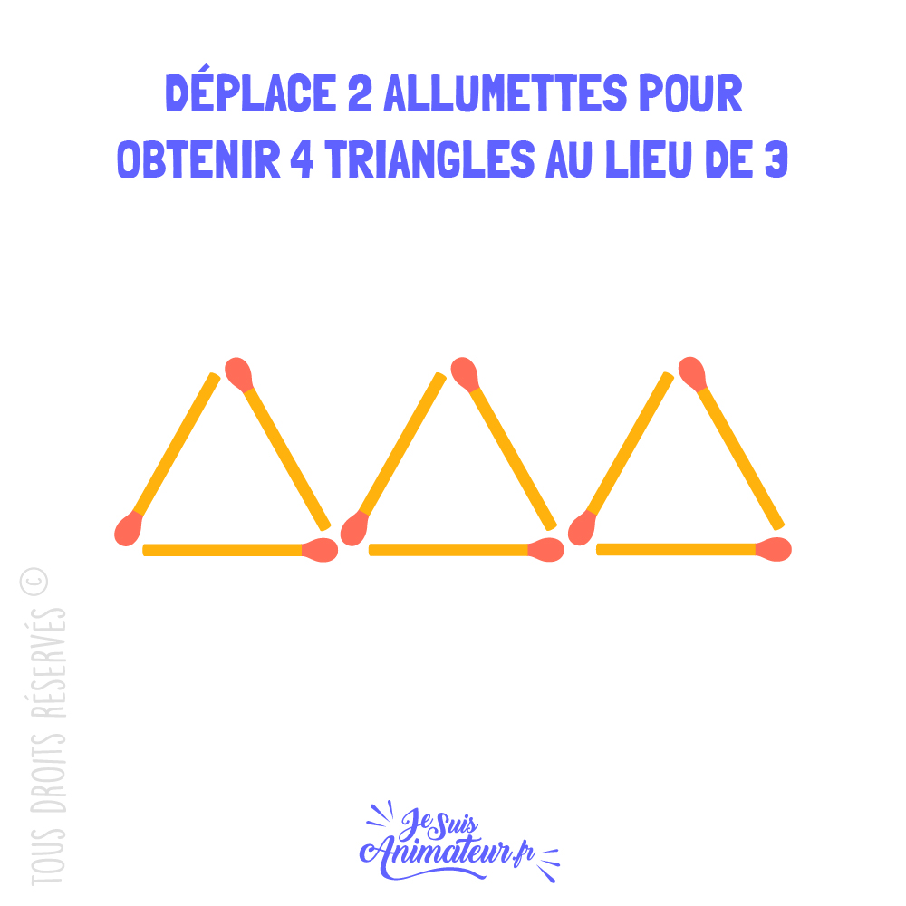 Énigme « triangles d’allumettes » niveau très facile #3