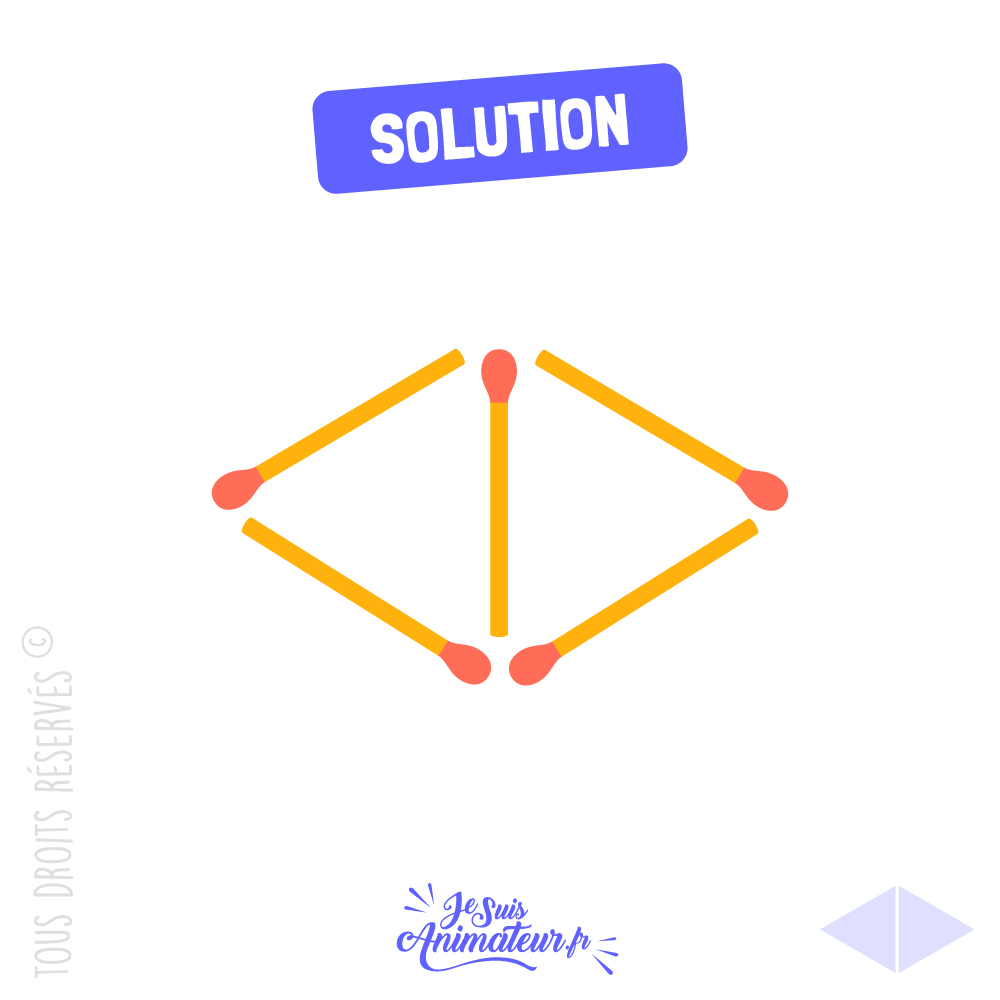 Réponse à l’énigme « triangles d’allumettes » niveau très facile #2