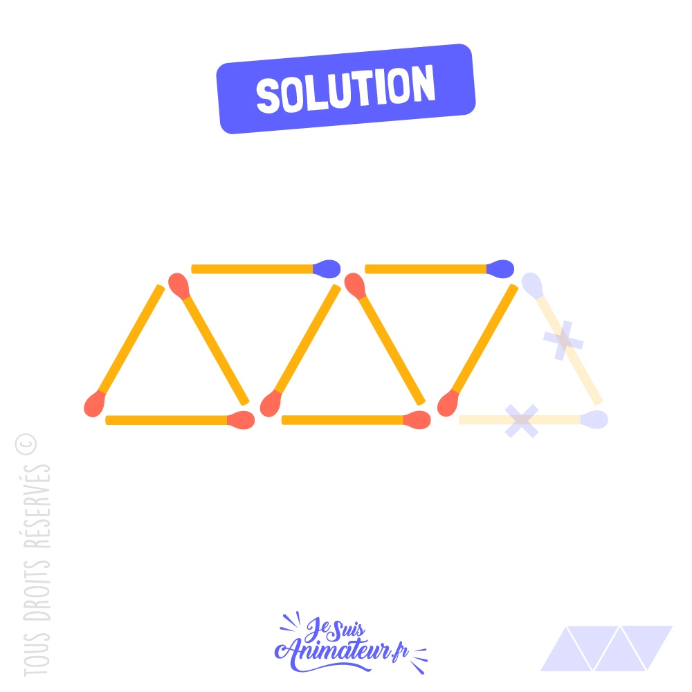 Réponse à l’énigme « triangles d’allumettes » niveau très facile #3