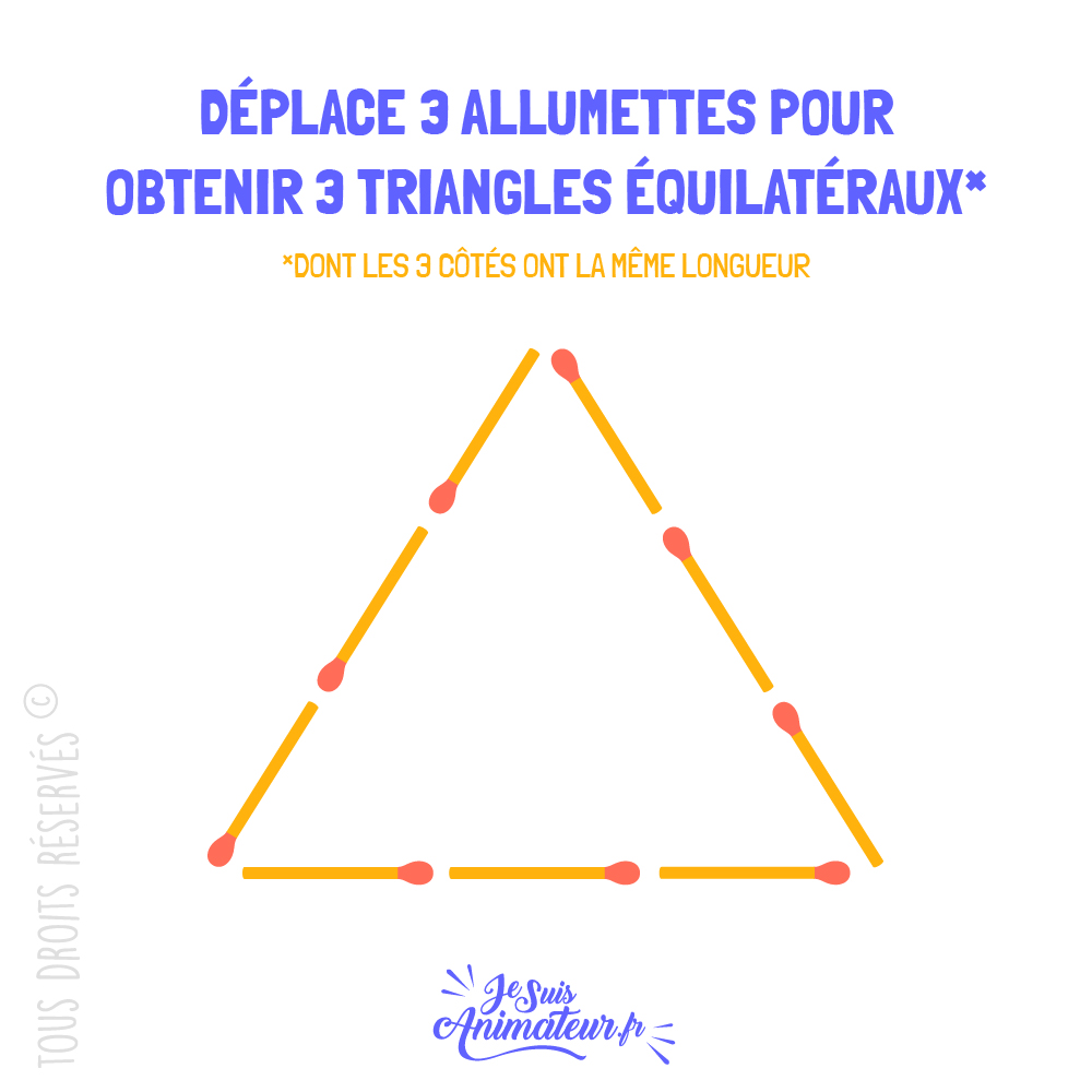 Énigme « triangles d’allumettes » niveau facile #1