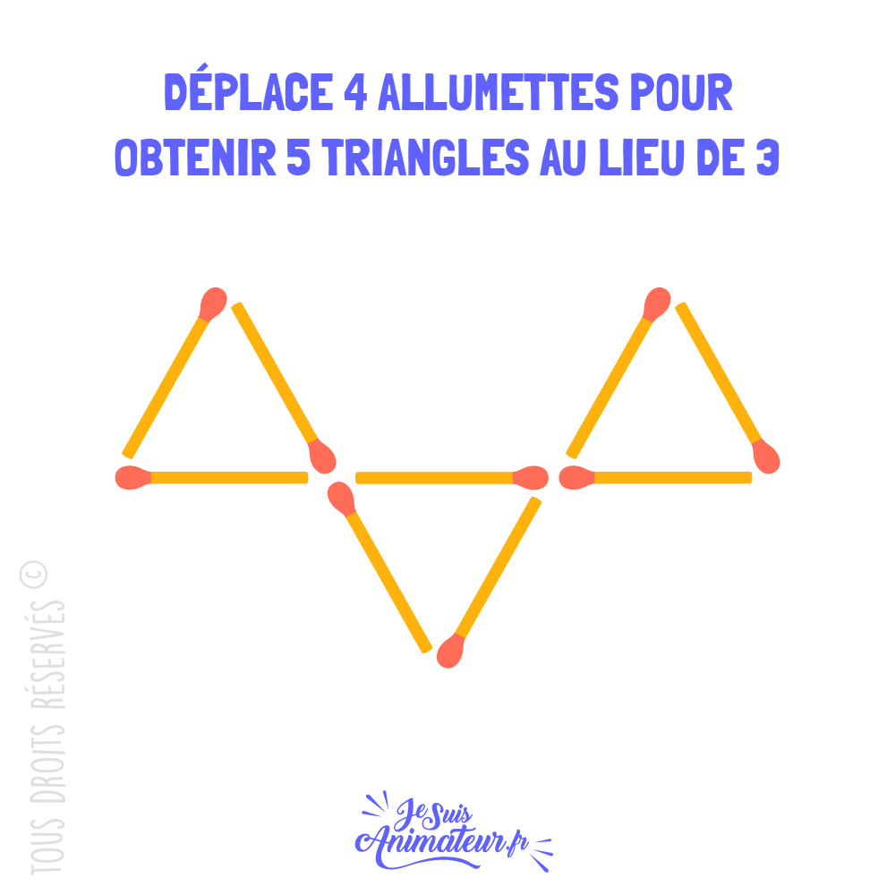 Énigme « triangles d’allumettes » niveau intermédiaire #1