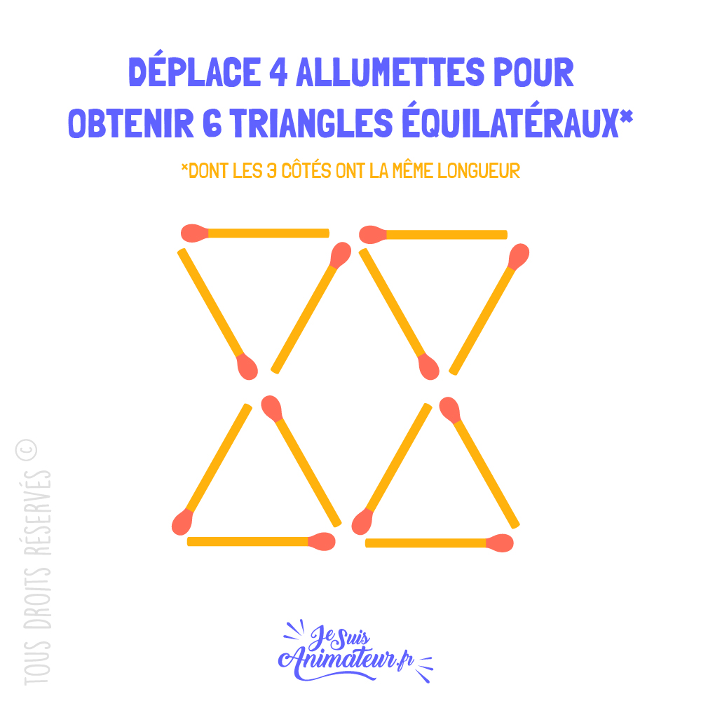Énigme « triangles d’allumettes » niveau intermédiaire #2