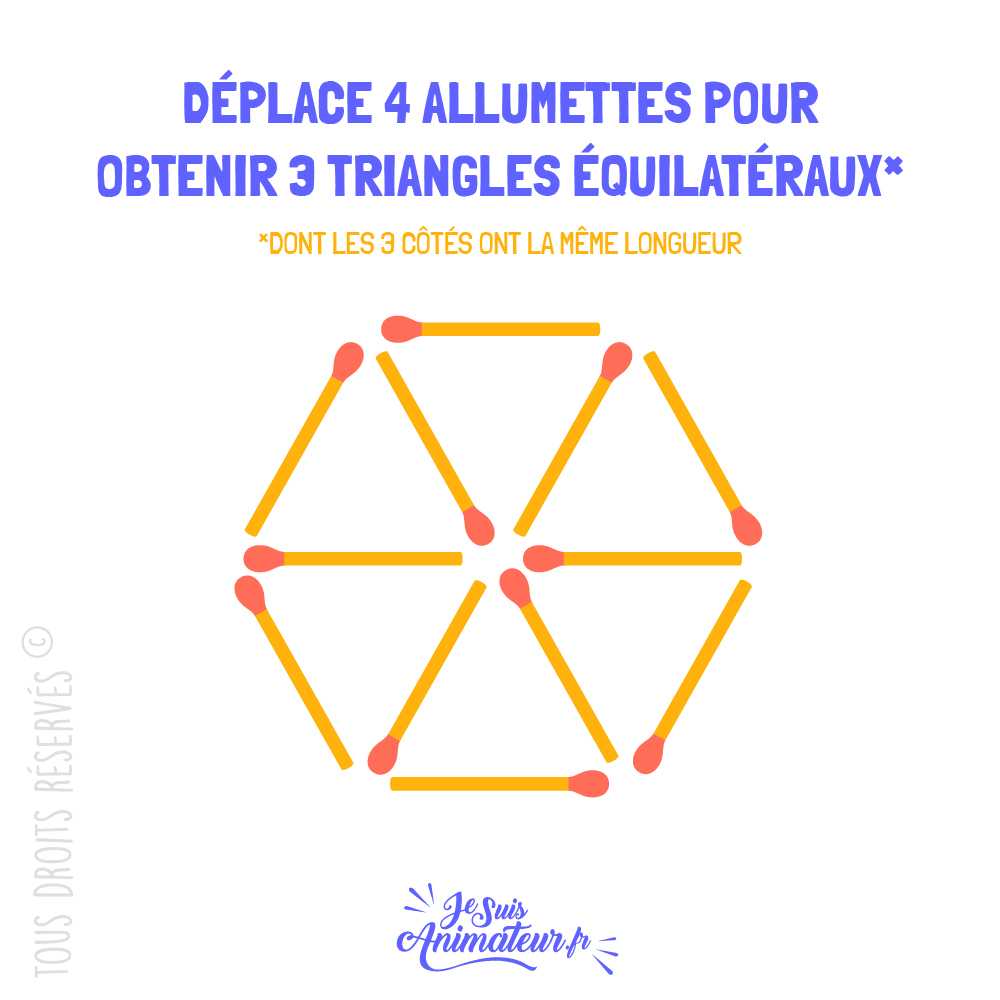 Énigme « triangles d’allumettes » niveau intermédiaire #3
