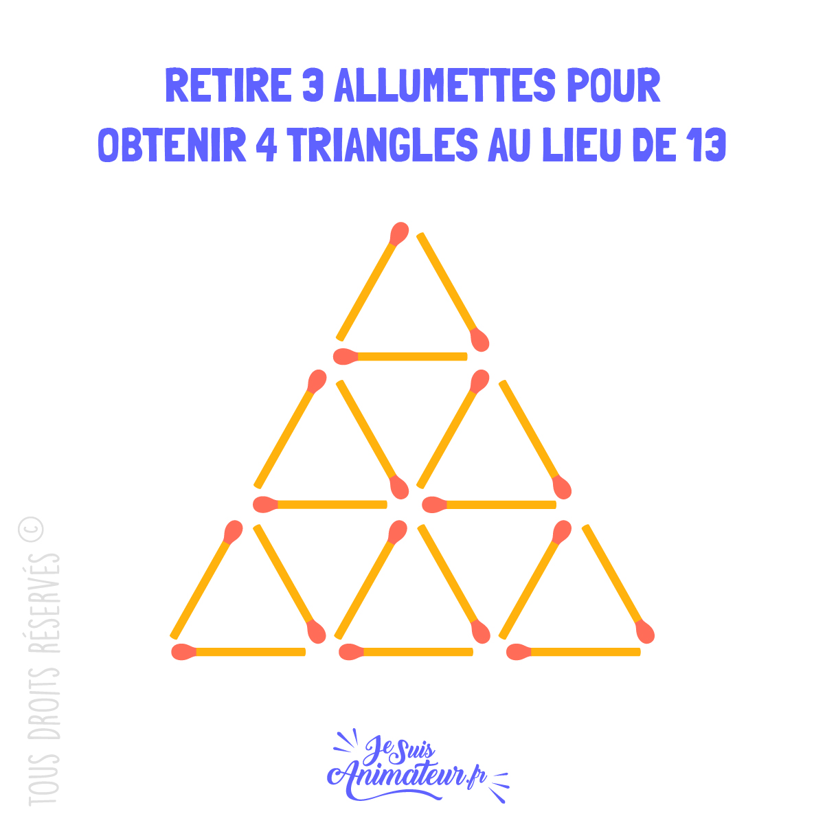 Énigme « triangles d’allumettes » niveau difficile #1