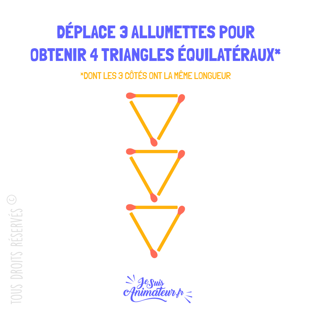 Énigme « triangles d’allumettes » niveau difficile #2